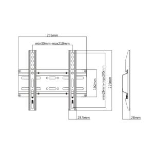 BRATECK επιτοίχια βάση KL25-22F, για οθόνη 23-42", έως 35kg | Εικόνα & Ήχος | elabstore.gr