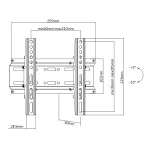 BRATECK Επιτοίχια βαση KL25-22T, για οθόνη 23"-42", έως 35kg | Εικόνα & Ήχος | elabstore.gr