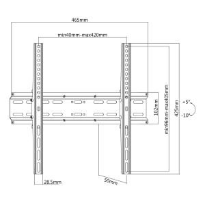 BRATECK Επιτοίχια βαση KL25-44T, για οθόνη 32"-55", έως 35kg | Εικόνα & Ήχος | elabstore.gr