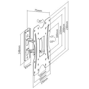 BRATECK επιτοίχια βάση KLA27-220 για οθόνη 23-42", 30kg | Εικόνα & Ήχος | elabstore.gr