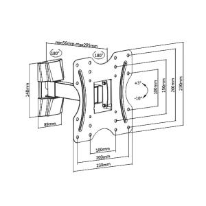 BRATECK επιτοίχια βάση KLA27-221, για οθόνη 23-42", έως 30kg | Εικόνα & Ήχος | elabstore.gr