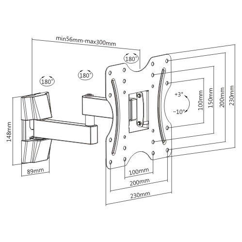 BRATECK επιτοίχια βάση KLA27-222 για οθόνη 23-42", 20kg | eLabstore.gr BRATECK επιτοίχια βάση KLA27-222 για οθόνη 23-42", 20kg | Εικόνα & Ήχος | elabstore.gr