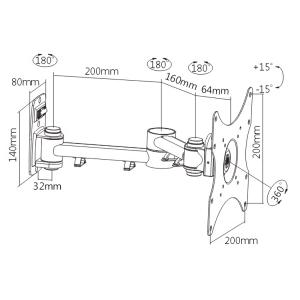 BRATECK επιτοίχια βάση LCD-151A, για οθόνη 23-42", 20kg | Εικόνα & Ήχος | elabstore.gr