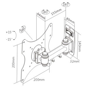 BRATECK επιτοίχια βάση LCD-152A, για οθόνη 23-42", 20kg | Εικόνα & Ήχος | elabstore.gr