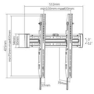 BRATECK Επιτοίχια βαση LP45-44T, για οθόνη 32"-55", έως 50kg | Εικόνα & Ήχος | elabstore.gr