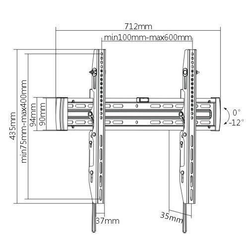 BRATECK Επιτοίχια βαση LP45-46T, για οθόνη 37"-70", έως 50kg | eLabstore.gr BRATECK Επιτοίχια βαση LP45-46T, για οθόνη 37"-70", έως 50kg | Εικόνα & Ήχος | elabstore.gr