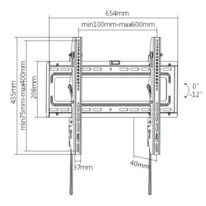 BRATECK Επιτοίχια βαση LP46-46T, για οθόνη 37"-70", έως 50kg | Εικόνα & Ήχος | elabstore.gr