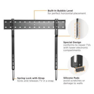 BRATECK επιτοίχια βάση LP70-36F για οθόνη 43-80", ultra slim, 40kg | Εικόνα & Ήχος | elabstore.gr