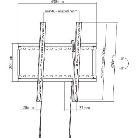 BRATECK Επιτοίχια βάση LP72-44T, για οθόνη 32"-70", έως 75kg | eLabstore.gr BRATECK Επιτοίχια βάση LP72-44T, για οθόνη 32"-70", έως 75kg - Image 6
