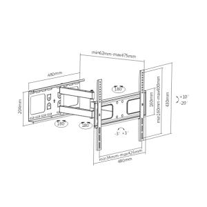 BRATECK βάση TV τοίχου με πλήρες κίνηση LPA36-443A , για 32-55", 50kg | Εικόνα & Ήχος | elabstore.gr