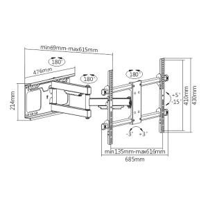 BRATECK επιτοίχια βάση βαρέως τύπου LPA49-463D για monitor 37-70", 60kg | eLabstore.gr BRATECK επιτοίχια βάση βαρέως τύπου LPA49-463D για monitor 37-70", 60kg | Εικόνα & Ήχος | elabstore.gr