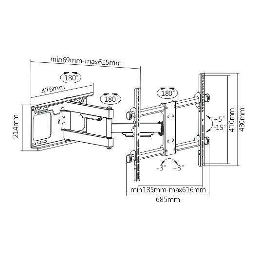 BRATECK επιτοίχια βάση βαρέως τύπου LPA49-463D για monitor 37-70", 60kg | eLabstore.gr BRATECK επιτοίχια βάση βαρέως τύπου LPA49-463D για monitor 37-70", 60kg | Εικόνα & Ήχος | elabstore.gr