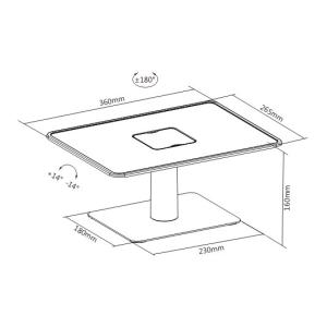 BRATECK βάση projector γραφείου PRS-01, 10kg | Εικόνα & Ήχος | elabstore.gr