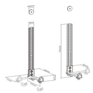 BRATECK βάση soundbar SB-49, 508-1143mm, 15kg | eLabstore.gr