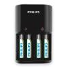 PHILIPS φορτιστής μπαταριών AA & AΑΑ NiMH SCB1450NB με 4x AAA, μαύρος | Μπαταρίες | elabstore.gr