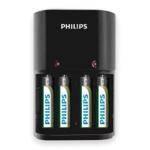 PHILIPS φορτιστής μπαταριών AA & AΑΑ NiMH SCB1450NB με 4x AAA, μαύρος | Μπαταρίες | elabstore.gr