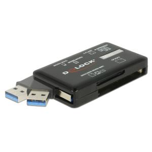 DELOCK card reader USB 3.2 91758 για CF/SD/Micro SD/MS/M2/xD, μαύρο | Συνοδευτικά PC | elabstore.gr