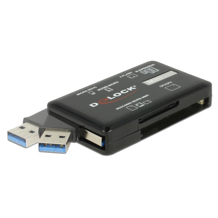 DELOCK card reader USB 3.2 91758 για CF/SD/Micro SD/MS/M2/xD, μαύρο | Συνοδευτικά PC | elabstore.gr