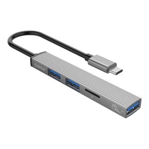 ORICO USB Type-C hub AH-12F, 3x USB ports, TF port, γκρι | Συνοδευτικά PC | elabstore.gr