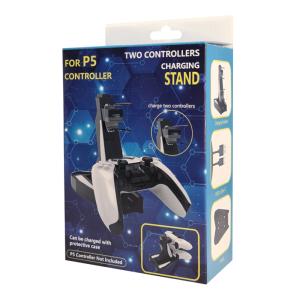 Βάση φόρτισης gamepad AK286C για 2x PS5 DualSense, μαύρη | Συνοδευτικά PC | elabstore.gr