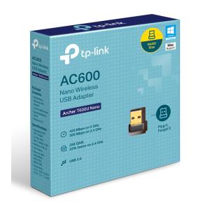 TP-LINK ασύρματος nano USB αντάπτορας ARCHER-T600UNANO, AC600, Ver. 1.0 | Δικτυακά | elabstore.gr