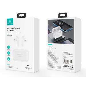 USAMS earphones με θήκη φόρτισης LY06, True Wireless, ANC, λευκά | Αξεσουάρ κινητών | elabstore.gr