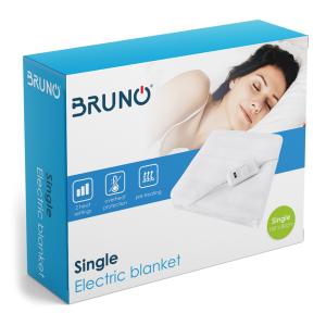 BRUNO ηλεκτρική κουβέρτα BRN-0064, μονή, 150x80cm, 60W, με χειριστήριο | Οικιακές & Προσωπικές Συσκευές | elabstore.gr