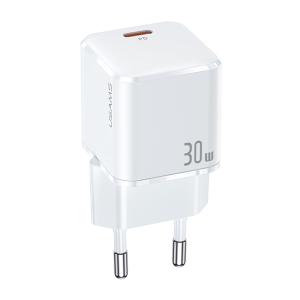 USAMS φορτιστής τοίχου T45, USB Τype-C, Super Si, PD, QC, 30W, λευκός | Αξεσουάρ κινητών | elabstore.gr