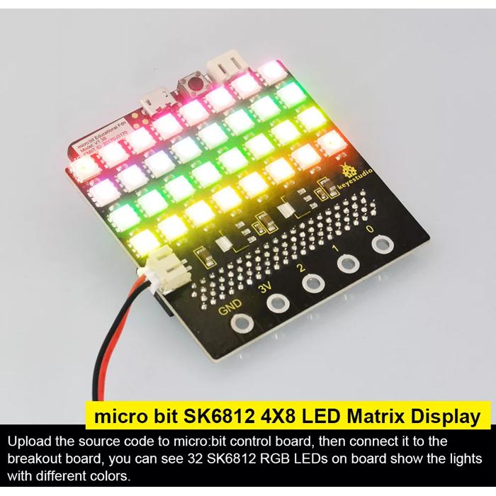 KEYESTUDIO SK6812 4x8 LED dot matrix shield KS0315 για Micro:bit | eLabstore.gr KEYESTUDIO SK6812 4x8 LED dot matrix shield KS0315 για Micro:bit | Gadgets - Αξεσουάρ | elabstore.gr