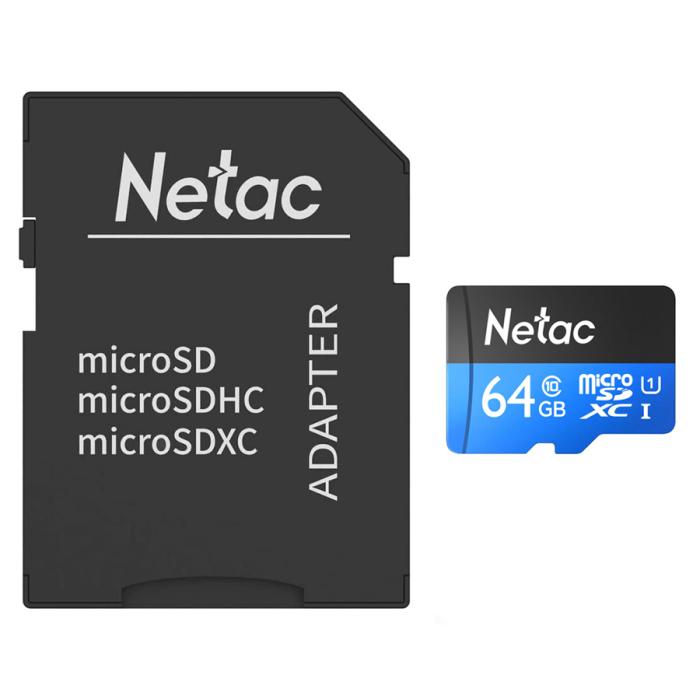 NETAC κάρτα μνήμης MicroSDXC P500 Standard, 64GB, 90MB/s, Class 10 | Συνοδευτικά PC | elabstore.gr
