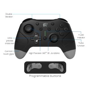 ROAR ασύρματο gamepad RR-0014 για Nintendo Switch, PC & Android, μαύρο | Συνοδευτικά PC | elabstore.gr