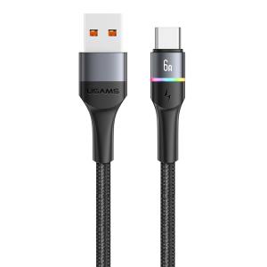 USAMS καλώδιο USB Type-C σε USB US-SJ536, 6A, 1.2m, μαύρο | Αξεσουάρ κινητών | elabstore.gr