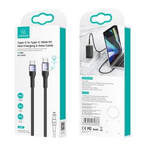 USAMS καλώδιο USB Type-C US-SJ537, 100W/5A, PD, 1.2m, μαύρο | Αξεσουάρ κινητών | elabstore.gr