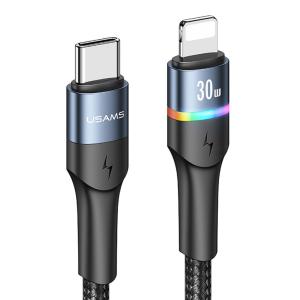 USAMS καλώδιο Lightning σε USB Type-C US-SJ538, 30W, PD, 1.2m, μαύρο | Αξεσουάρ κινητών | elabstore.gr