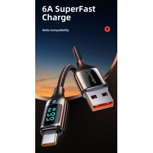 USAMS καλώδιο USB Type-C σε USB US-SJ544, 6A, 1.2m, μαύρο | Αξεσουάρ κινητών | elabstore.gr