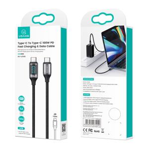 USAMS καλώδιο USB Type-C US-SJ546, 100W/5A, 1.2m, μαύρο | Αξεσουάρ κινητών | elabstore.gr