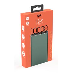 SILICON POWER power bank QP60 10000mAh, 2x USB & USB Type-C 18W, πράσινο | Αξεσουάρ κινητών | elabstore.gr