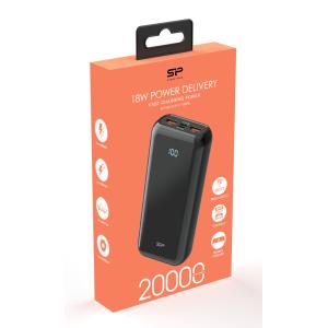 SILICON POWER power bank QS28, 20000mAh, 2x USB & USB Type-C, 18W, μαύρο | Αξεσουάρ κινητών | elabstore.gr