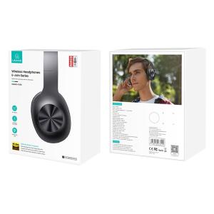 USAMS headphones YX05, wireless & wired, BT 5.0, μπαταρία 1200mAh, μαύρα | Αξεσουάρ κινητών | elabstore.gr