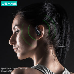USAMS earphones με θήκη φόρτισης YT07, True Wireless, μαύρα | Αξεσουάρ κινητών | elabstore.gr