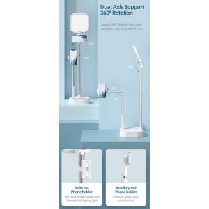 USAMS φωτιστικό δαχτυλίδι LED US-ZB240, με 2x βάσεις smartphone, λευκό | Αξεσουάρ κινητών | elabstore.gr