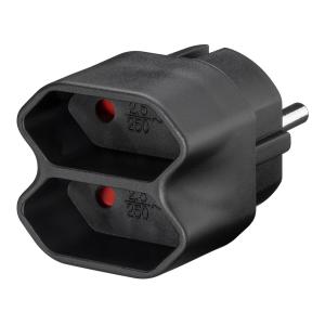 GOOBAY αντάπτορας ρεύματος 51002, 2x Euro, 230V 2.5A, μαύρος | Τροφοδοσία Ρεύματος | elabstore.gr