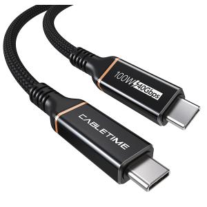 CABLETIME καλώδιο USB Type-C CT-USB4, 100W, 8K, 40Gbps, 1m, μαύρο | Αξεσουάρ κινητών | elabstore.gr