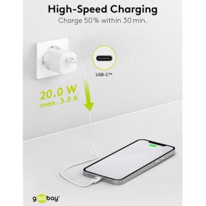 GOOBAY φορτιστής τοίχου 59358, USB Type-C PD, 20W, λευκός | Αξεσουάρ κινητών | elabstore.gr
