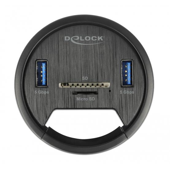 DELOCK USB hub 64152, 2x USB 3.2 Gen 1, SD/micro SD, 5Gbps, 60mm, μαύρο | eLabstore.gr DELOCK USB hub 64152, 2x USB 3.2 Gen 1, SD/micro SD, 5Gbps, 60mm, μαύρο | Συνοδευτικά PC | elabstore.gr