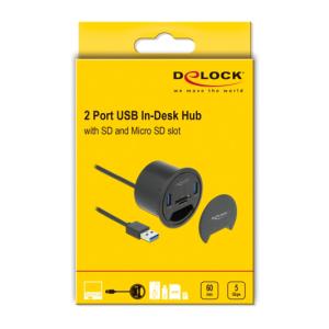 DELOCK USB hub 64152, 2x USB 3.2 Gen 1, SD/micro SD, 5Gbps, 60mm, μαύρο | eLabstore.gr DELOCK USB hub 64152, 2x USB 3.2 Gen 1, SD/micro SD, 5Gbps, 60mm, μαύρο | Συνοδευτικά PC | elabstore.gr