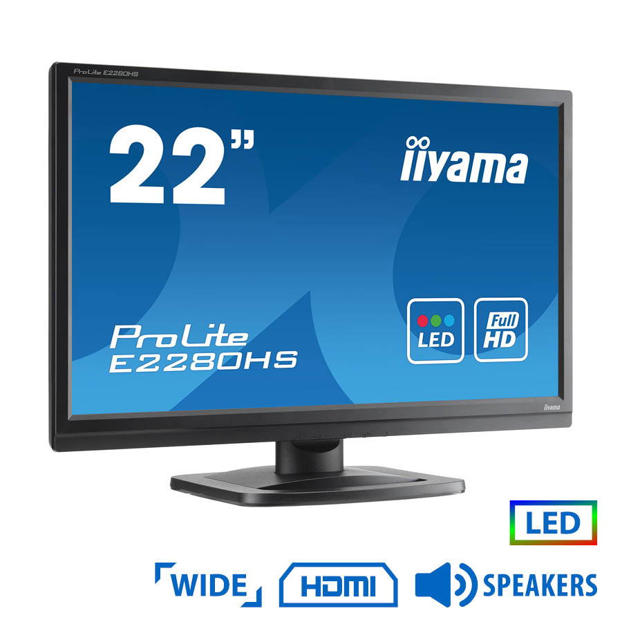 Used Monitor E2280HS-b1 LED/ Iiyama/ 22"/ 1920x1080/ Black/ w/ Speakers/ D-SUB & DVI-D & HDMI | eLabstore.gr Used Monitor E2280HS-b1 LED/Iiyama/22"/1920x1080/Black/w/Speakers/D-SUB & DVI-D & HDMI | Refurbished | elabstore.gr