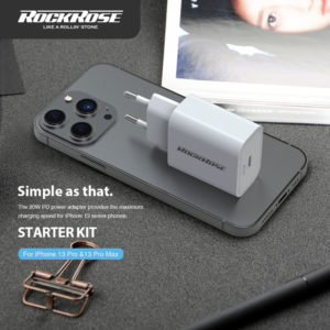 ROCKROSE kit φόρτισης & προστασίας Starter, iPhone 13 Pro Max, 20W & 15W | Αξεσουάρ κινητών | elabstore.gr