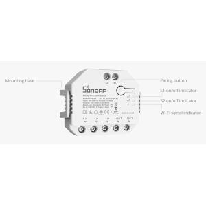 SONOFF smart διακόπτης DUALR3, 2-Gang, WiFi, 15A, λευκός | eLabstore.gr