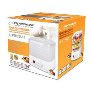 ESPERANZA αποξηραντής τροφίμων EKD004, 250W, λευκός | Οικιακές & Προσωπικές Συσκευές | elabstore.gr
